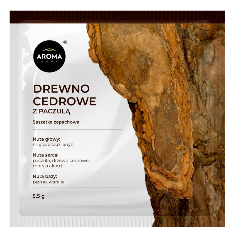 DREWNO CEDROWE Z PACZULĄ Saszetka Zapachowa AROMA Home