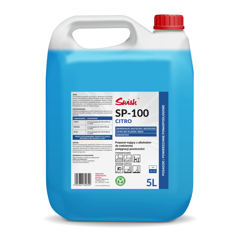 SWISH SP-100 Citro 5L Preparat myjący do codziennej pielęgnacji powierzchni