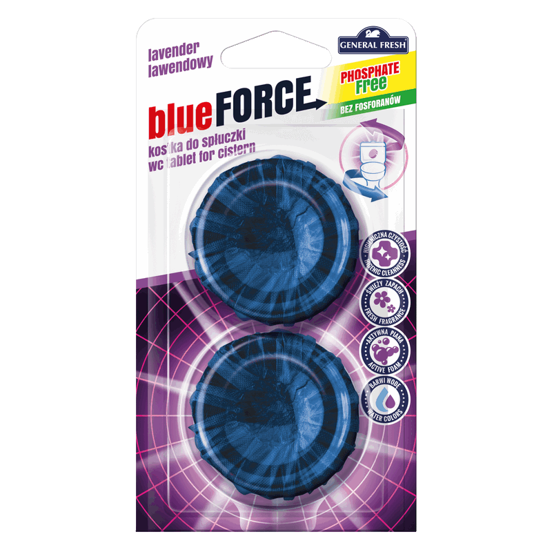 Okrągła kostka do spłuczki LAWENDA – Blue-FORCE 2szt
