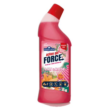KWIATOWY Zapachowy żel do WC Action Gel Force Lily & Rose General Fresh 1L
