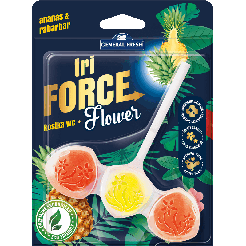 Zawieszka do WC ANANAS I RABARBAR Tri-FORCE Flower General Fresh 1szt