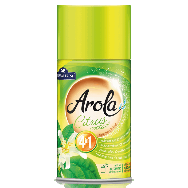 Wkład do automatycznego odświeżacza CYTRUSOWY KOKTAJL puszka 250 ml AROLA General Fresh citrus coctail