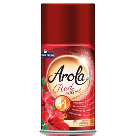 Wkład do automatycznego odświeżacza CZERWONY AKSAMIT puszka 250 ml AROLA General Fresh red velvet