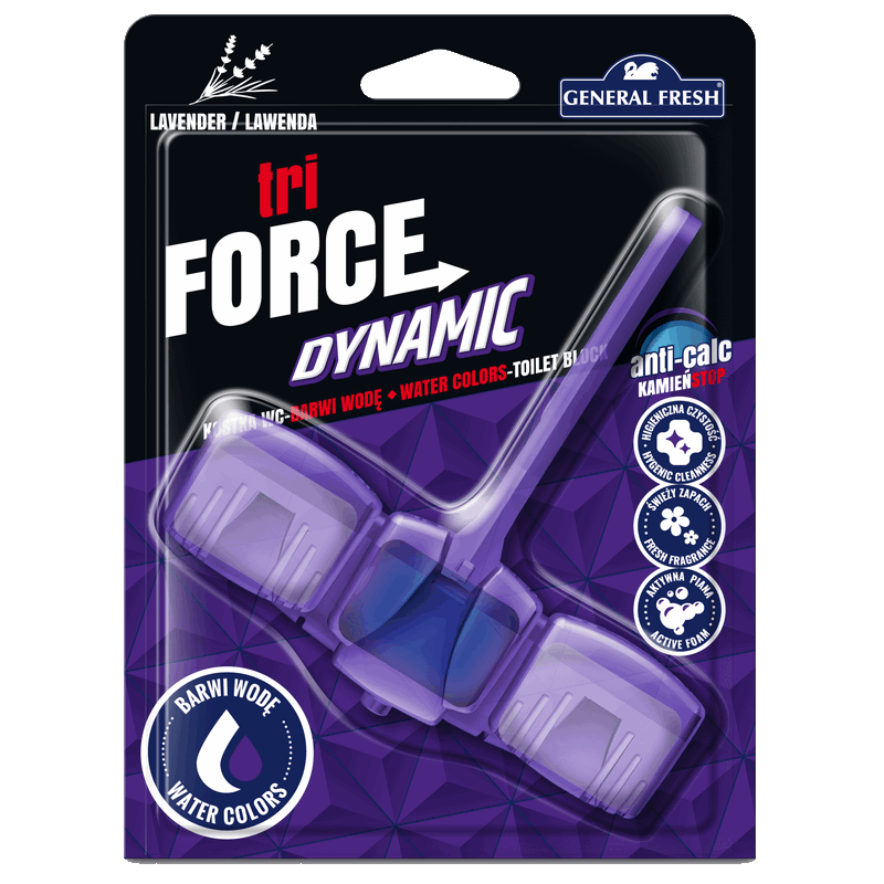 LAWENDA Zawieszka barwiąca wodę w WC Tri-FORCE DYNAMIC General Fresh 1szt