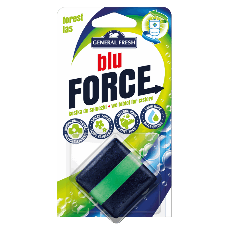 Kwadratowa Kostka do spłuczki LAS - Blu-Force 1szt General Fresh