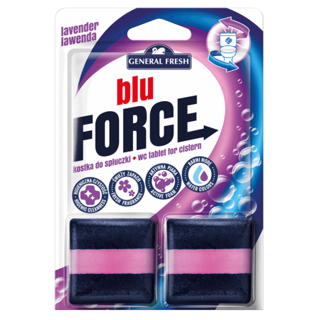 Kwadratowa Kostka do spłuczki LAWENDA - Blu-Force 2szt General Fresh