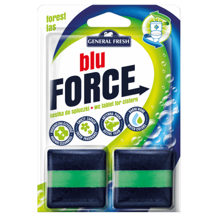 Kwadratowa Kostka do spłuczki LAS - Blu-Force 2szt General Fresh