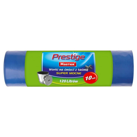 Worki na śmieci z taśmą 120 litrów 10szt. LDPE MASTER PRESTIGE S145 Mocne