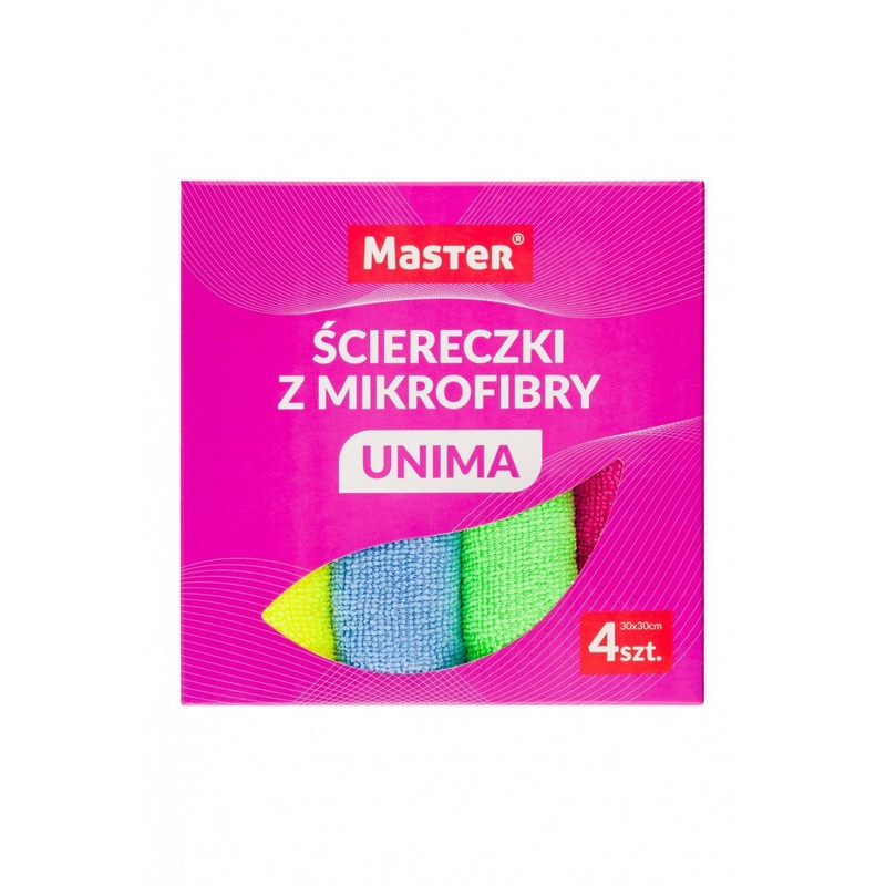 MASTER Ścierki z mikrofibry UNIMA 30x30 cm 4 szt.