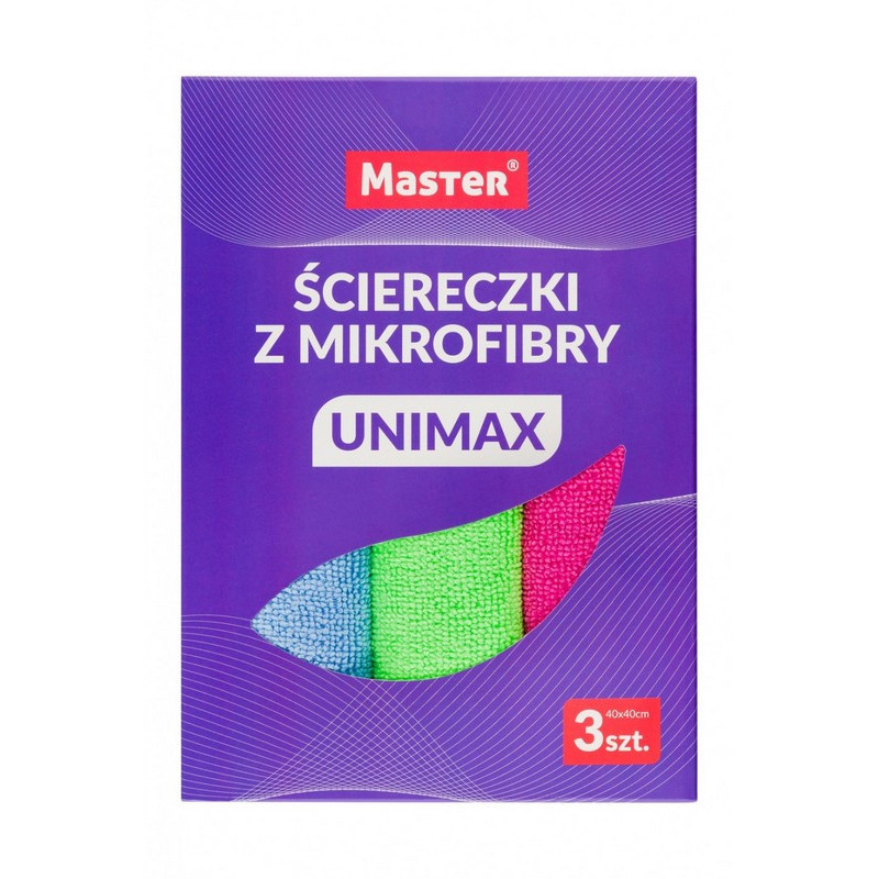 MASTER Ścierki z mikrofibry UNIMAX 40x40 cm 3 szt.