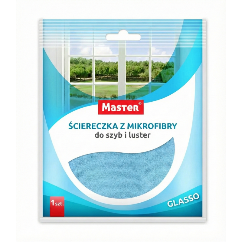 MASTER Ścierka z mikrofibry do okien NIEBIESKA S033