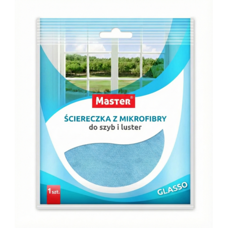 MASTER Ścierka z mikrofibry do okien NIEBIESKA S033