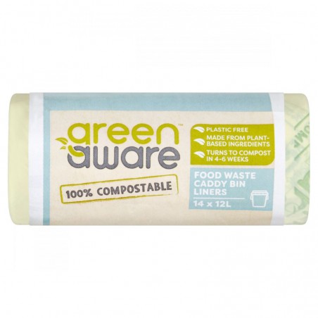 GreenAware, Kompostowalne worki na odpady spożywcze 12L, 14 szt.