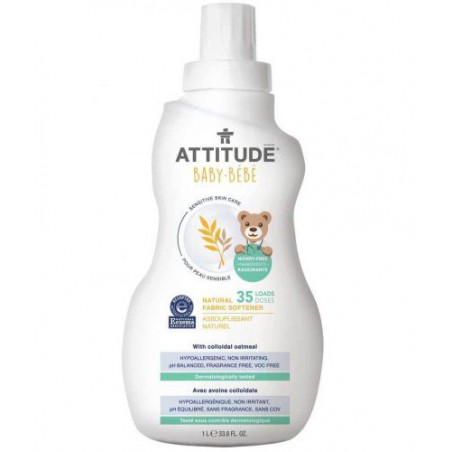 ATTITUDE Sensitive Skin Baby, Delikatny płyn zmiękczający do płukania tkanin dziecięcych, 1L