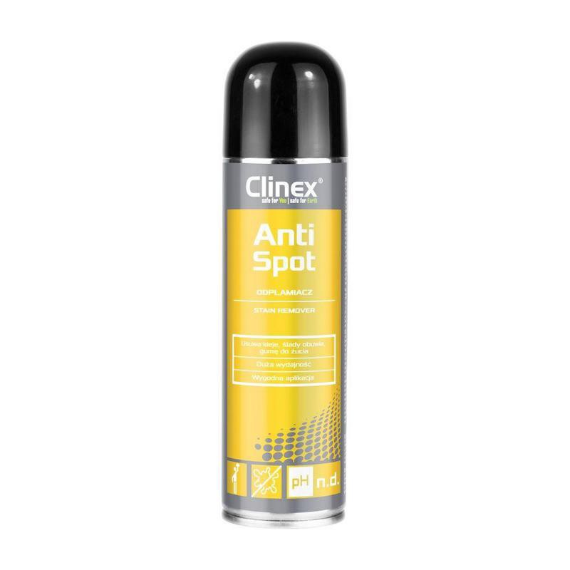 CLINEX ANTI-SPOT 250ml Odplamiacz, usuwa kleje gumy itp. SPRAY