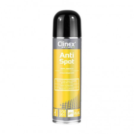 CLINEX ANTI-SPOT 250ml Odplamiacz, usuwa kleje gumy itp. SPRAY