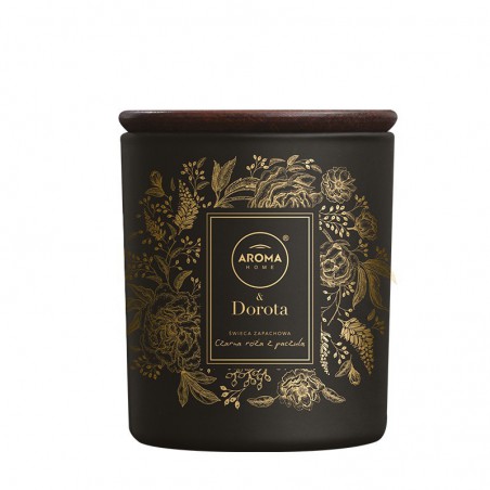 AROMA Home&Dorota CZARNA RÓŻA Z PACZULĄ Świeca zapachowa
